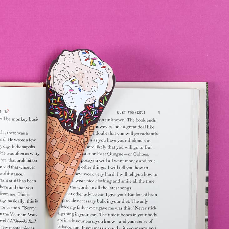 Bookmark; Ice Cream Cone (Die Cut) By Humdrum Paper