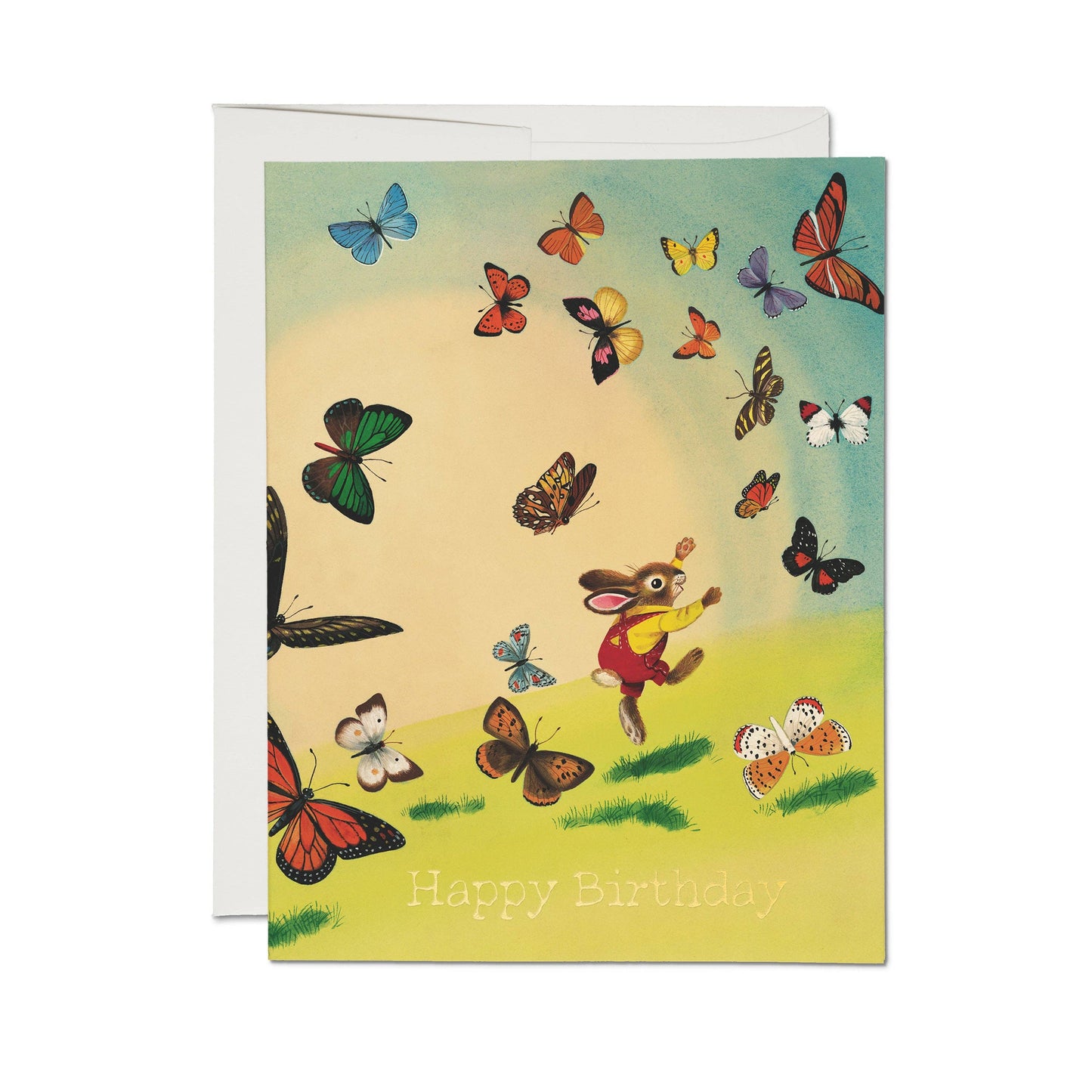 Birthday Card; Richard Scarry Bunny and Butterflies