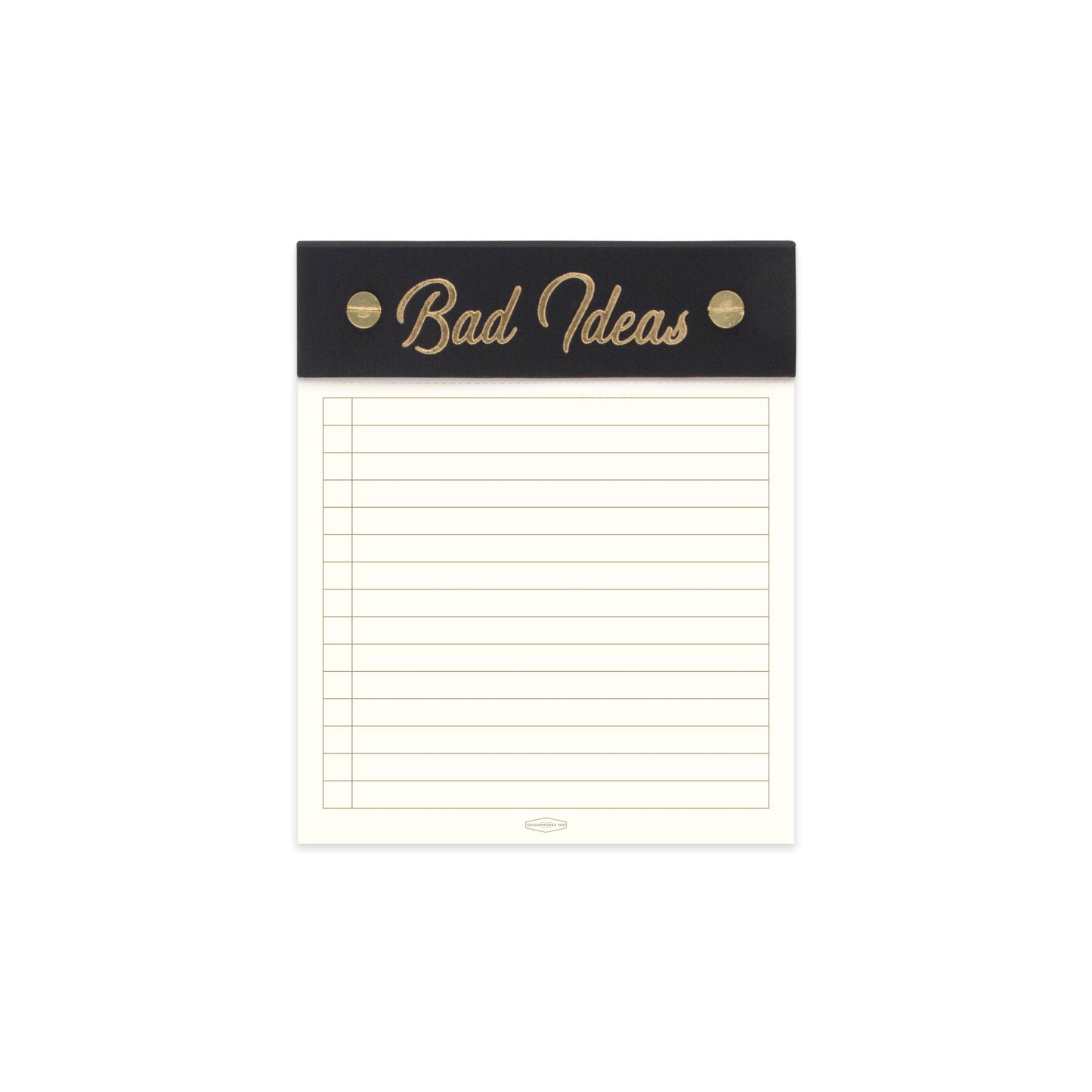 Notepad; Bad Ideas (Post Bound, Black With Gold Foil Edges/Accents)