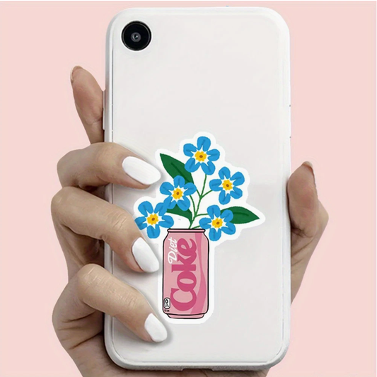 Vinyl Sticker; Diet Coke Flower Can