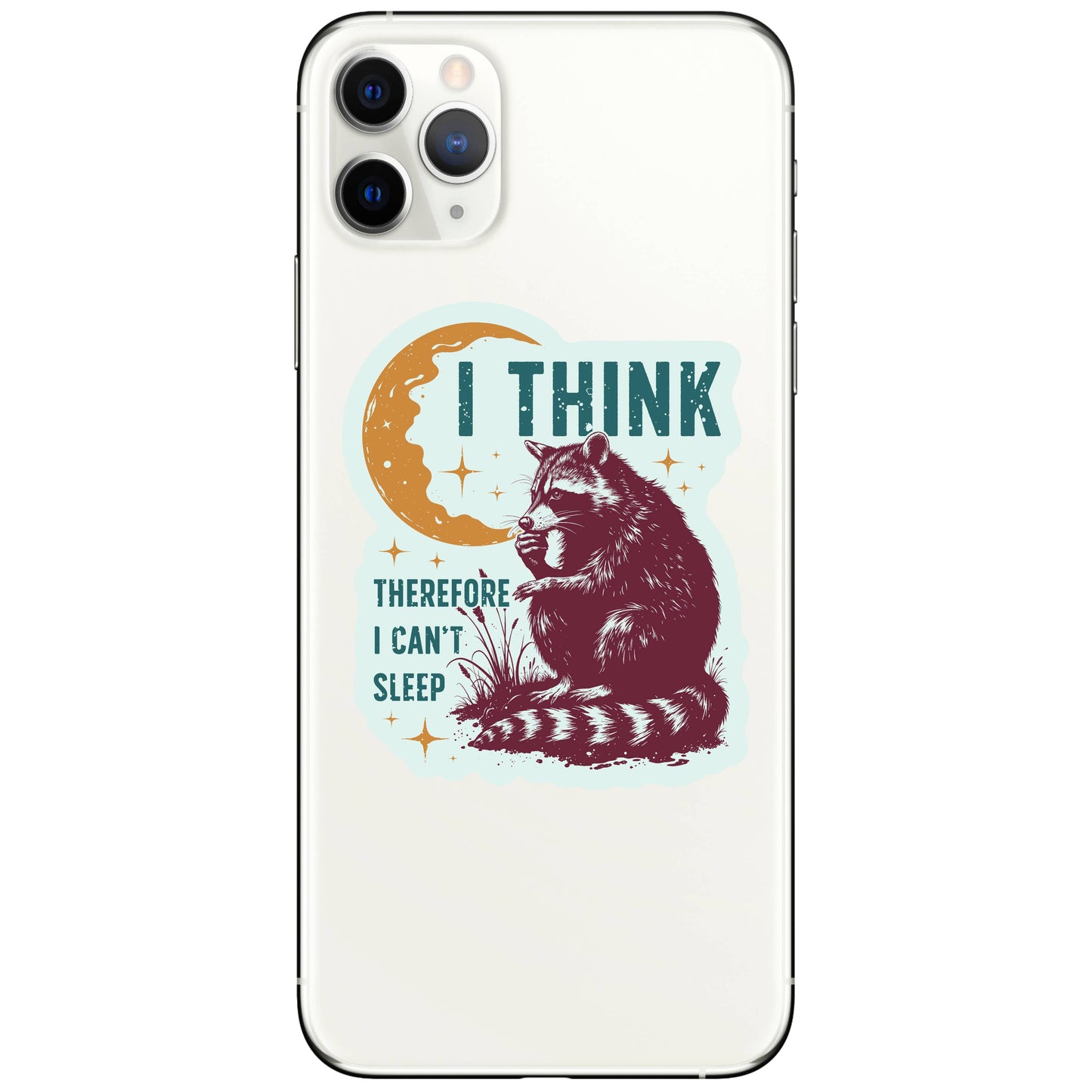 Vinyl Sticker; Racoon Thinker