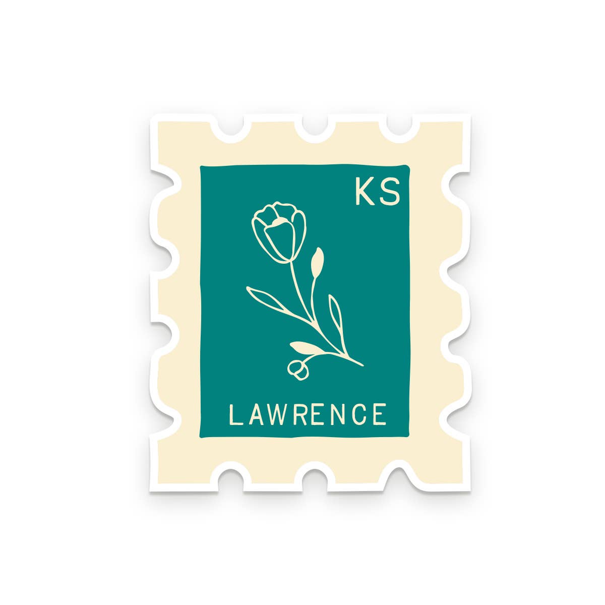 Vinyl Sticker; Winder, Ga Floral Stamp