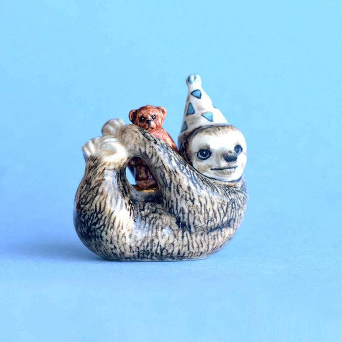 Camp Hollow Cake Topper; Sloth (Hand-Painted Porcelain)