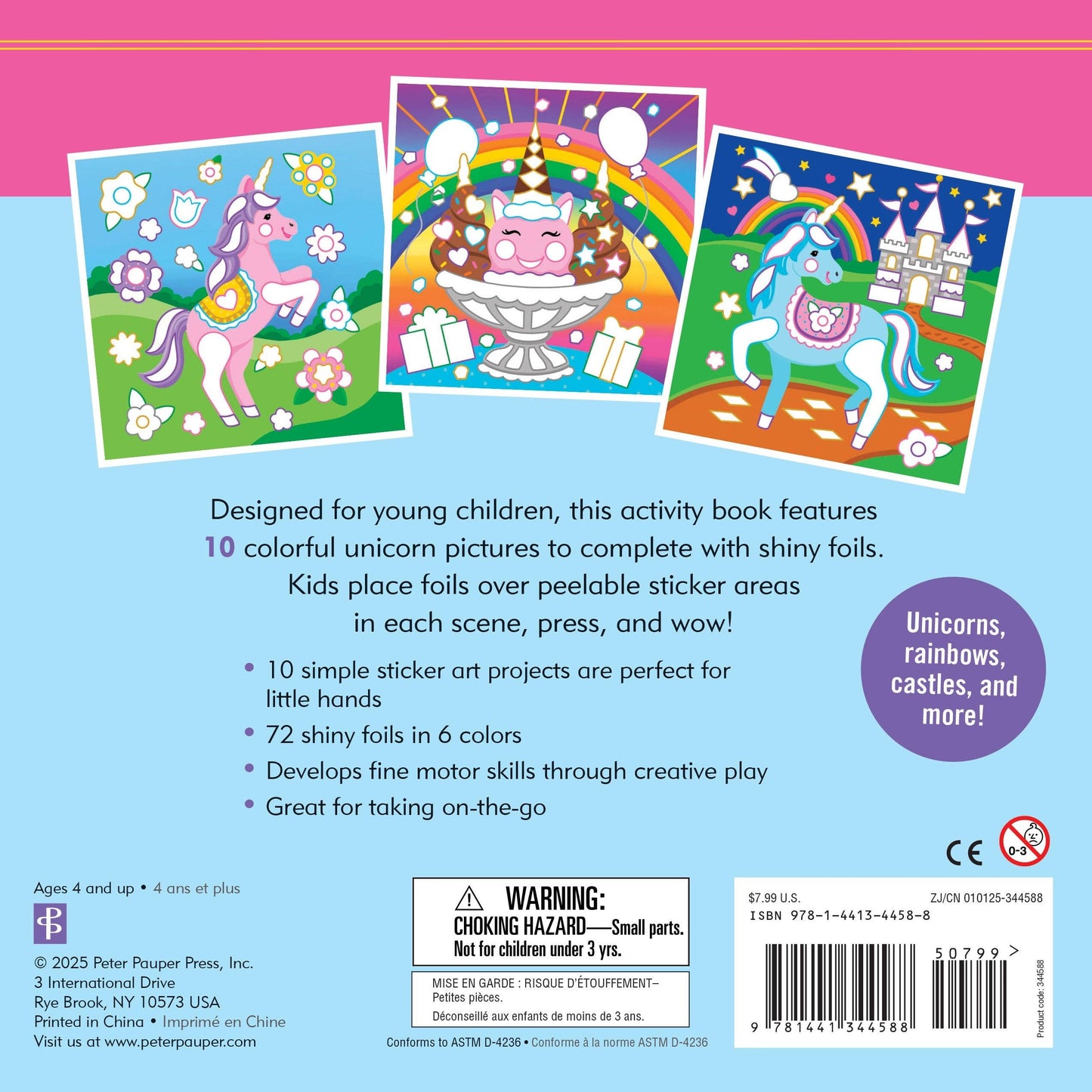 Color-By-Foil Sticker Book - Unicorns