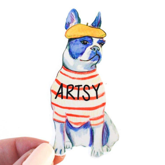 Vinyl Sticker; Artsy Fartsy Boston Terrier