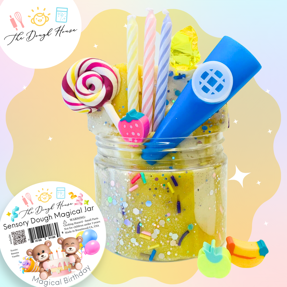 Magical Jars; Fun Size Birthday (Sensory Dough & Trinkets)