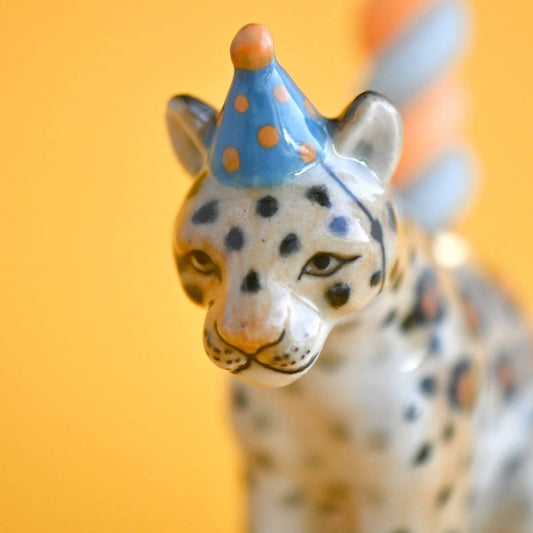 Camp Hollow Cake Topper; Jaguar (Hand-Painted Porcelain)