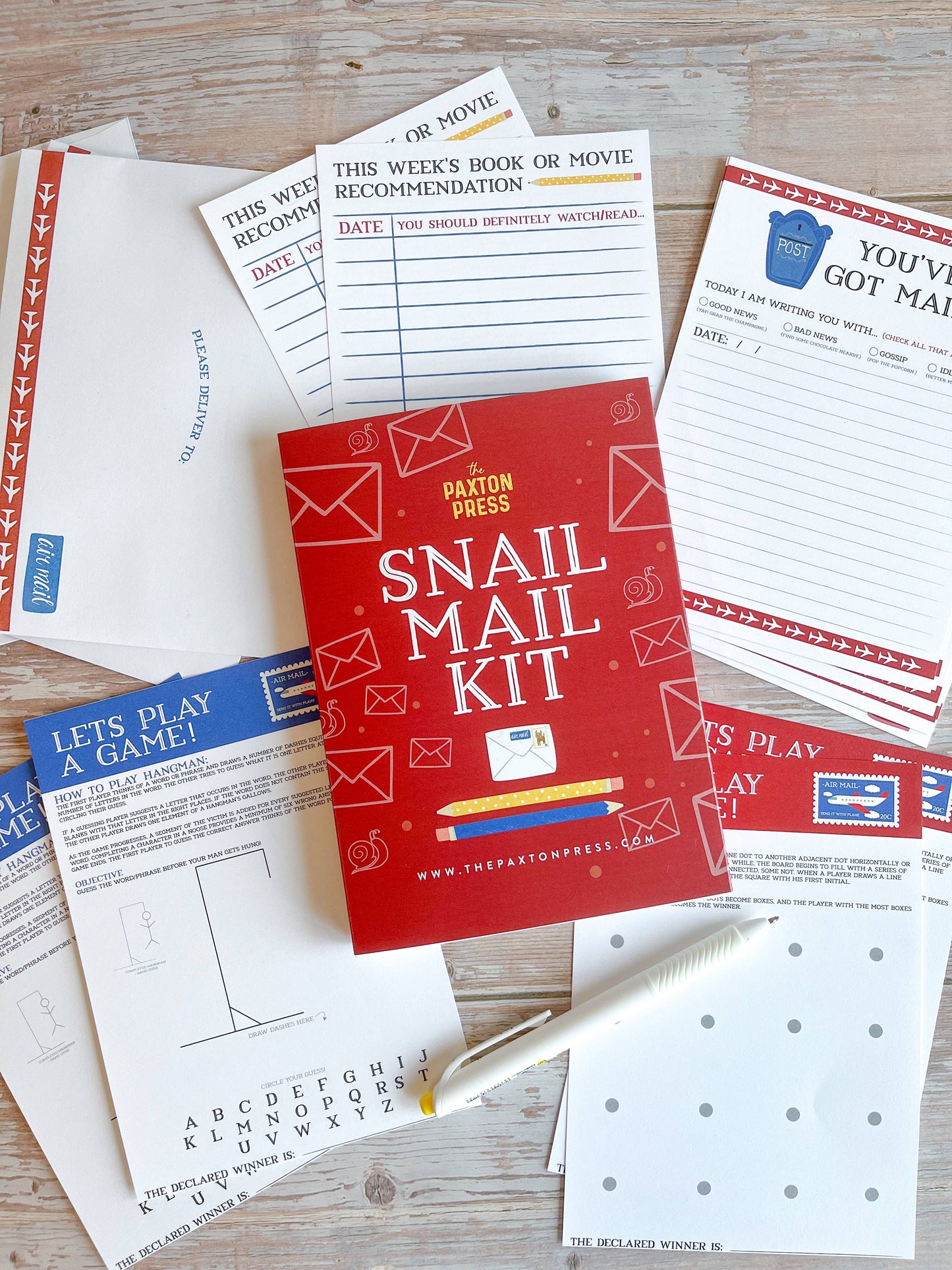 Pen Pal Kit; Snail Mail (Games & Letter Templates)