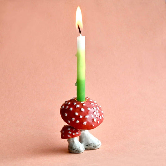Camp Hollow Cake Topper; Red Mushroom (Hand-Painted Porcelain)