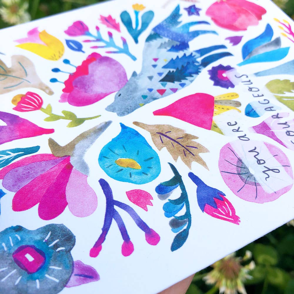 Encouragement Card; Courageous Soul Coyote | Honeyberry Studios