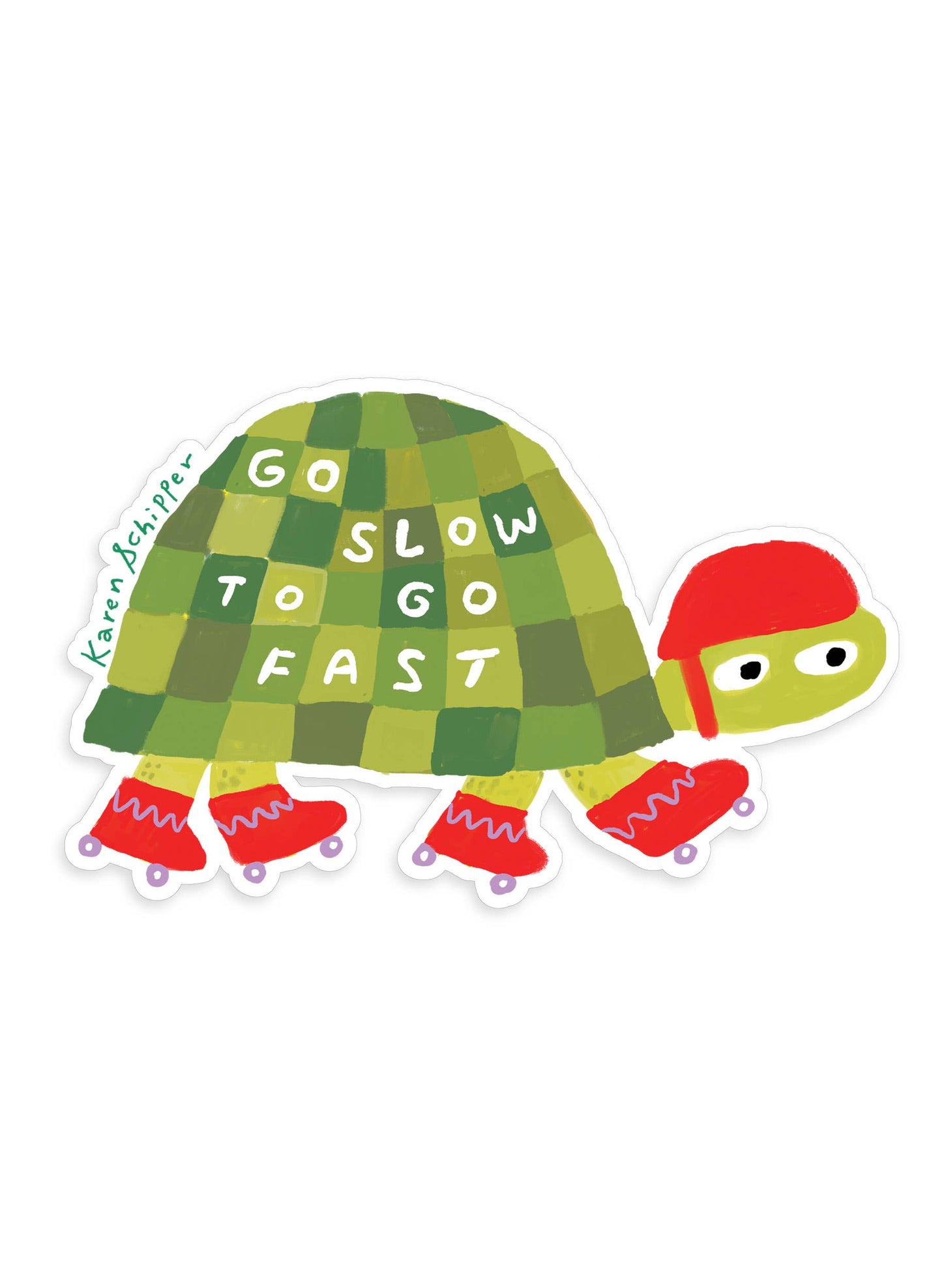 Vinyl Sticker; Rollerskate Turtle