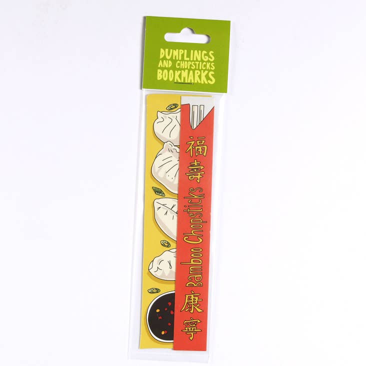 Bookmark; Dumplings and Chopsticks (Die Cut) By Humdrum Paper