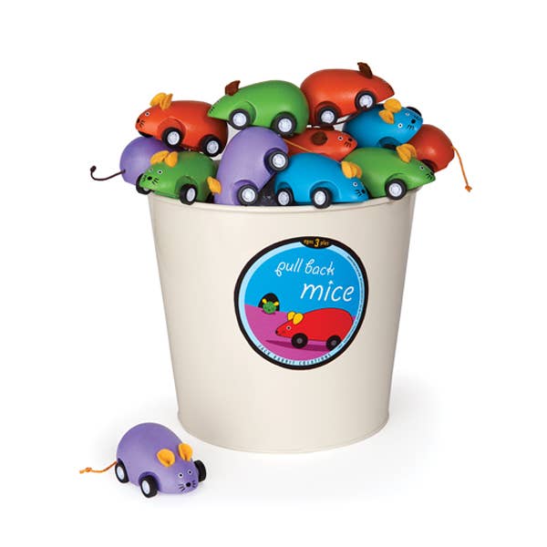 Pull Back Mice; 4 Colors (Wooden)