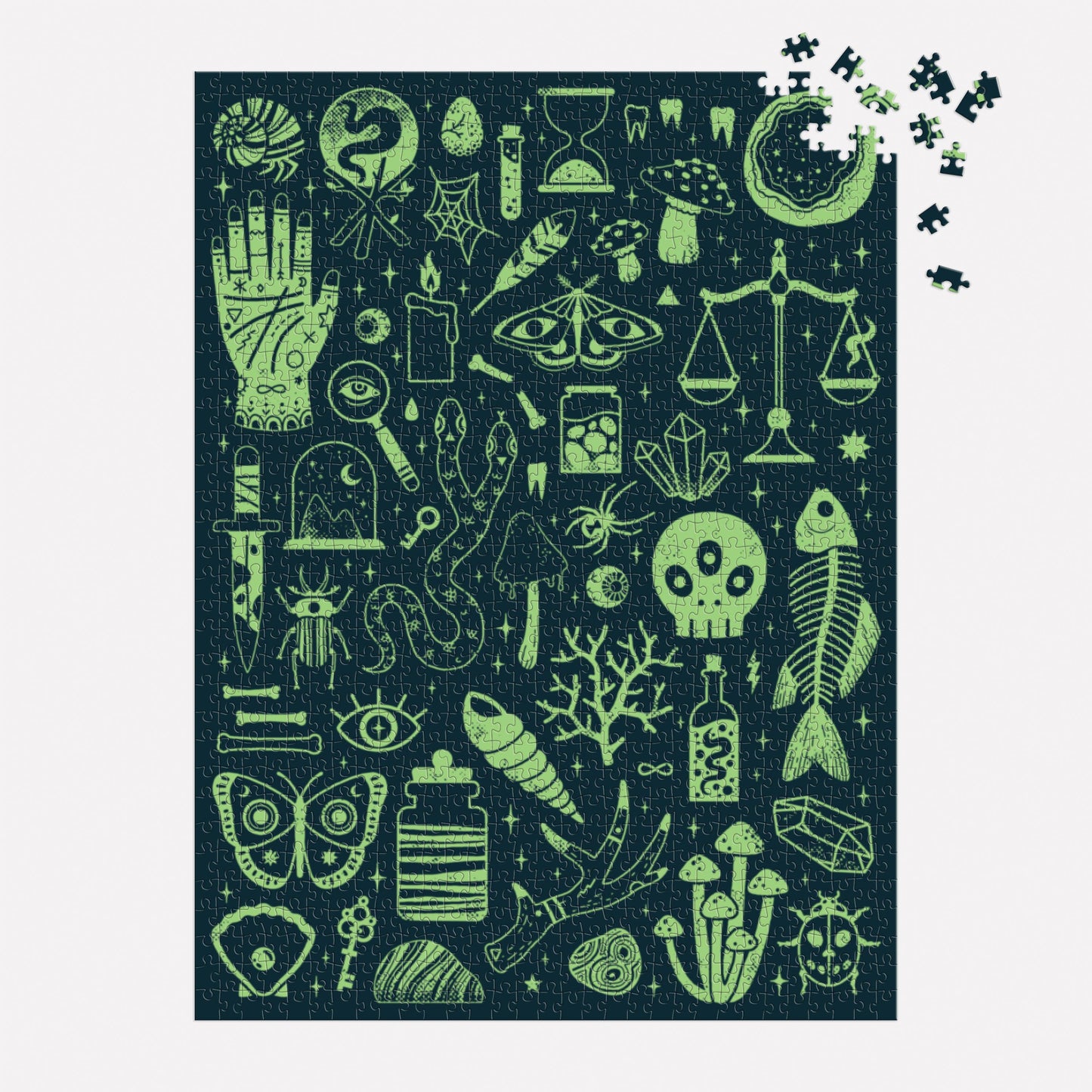 Jigsaw Puzzle; Occult and Curious (1000 Piece Glow in the Dark Puzzle)