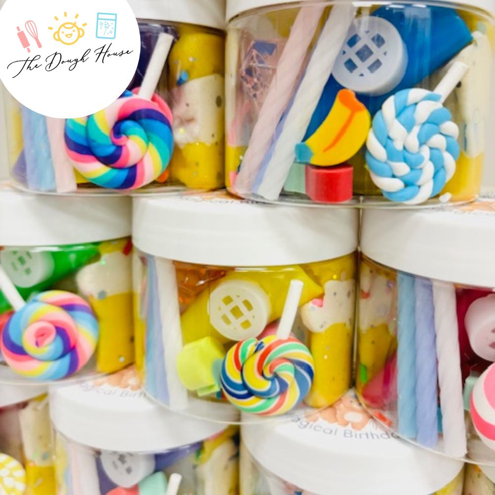 Magical Jars; Fun Size Birthday (Sensory Dough & Trinkets)