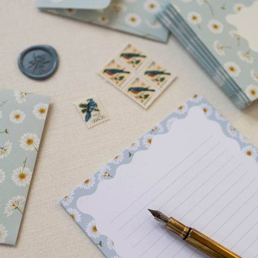 Letter Writing Set; Daisy By Botanica Paper Co. (12 Letters + 6 Envelopes)
