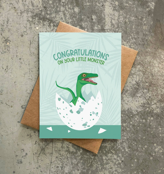 Baby Card; Little Monster Dino