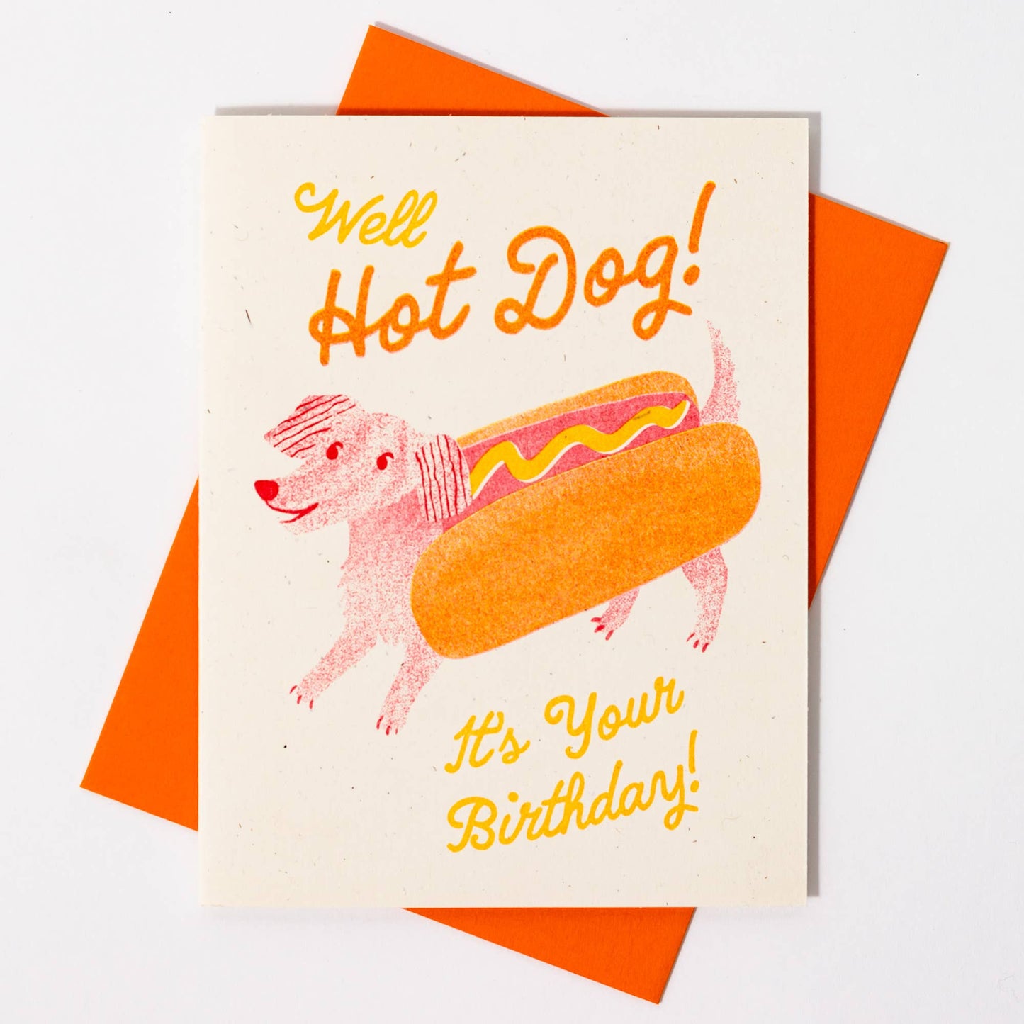 Birthday Card; Hot Dog (Risograph Card)