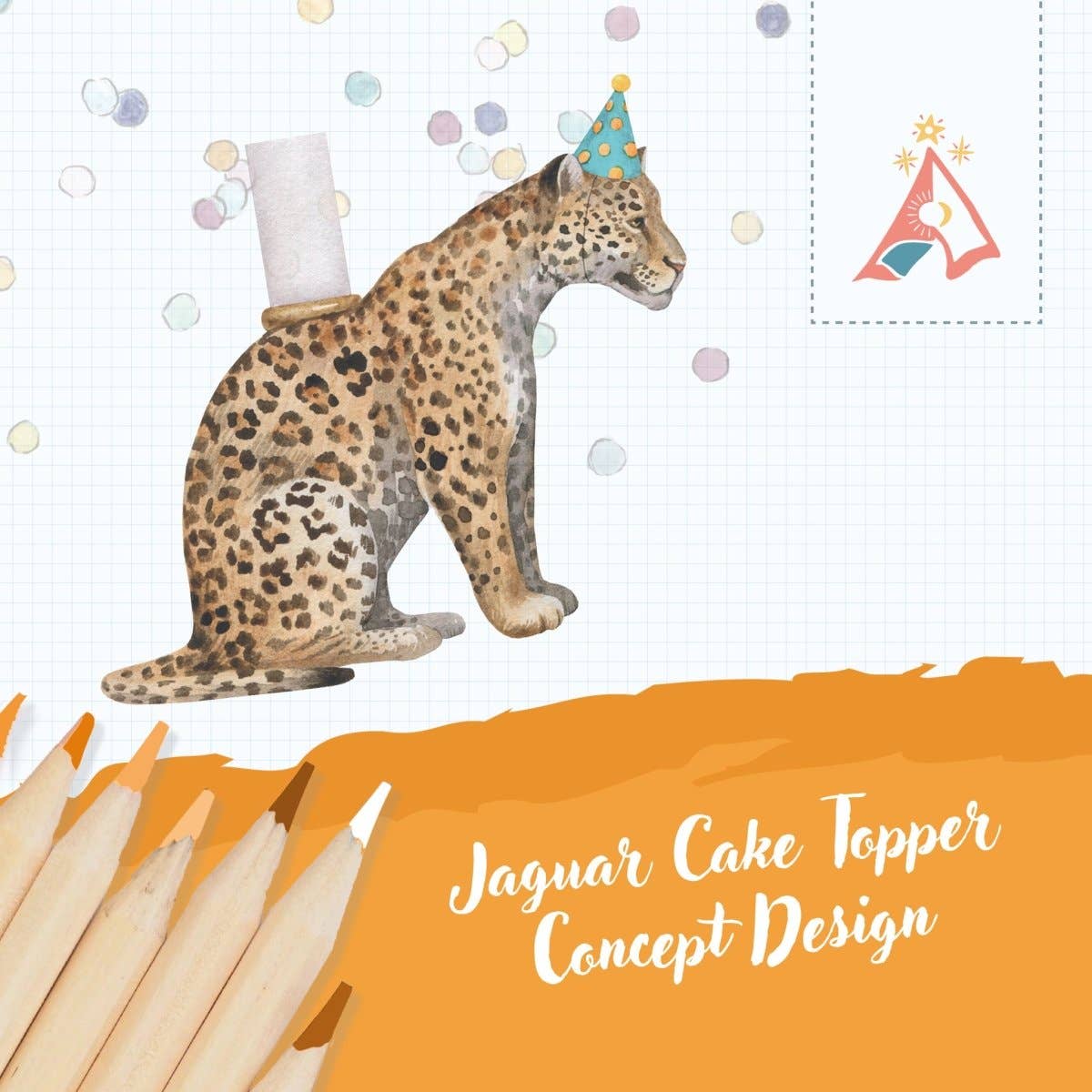 Camp Hollow Cake Topper; Jaguar (Hand-Painted Porcelain)