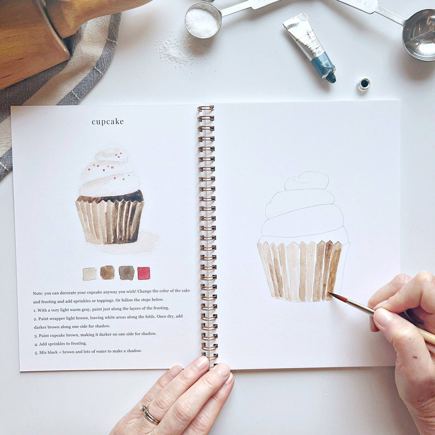 Watercolor Workbook; Baking By Emily Lex Studio