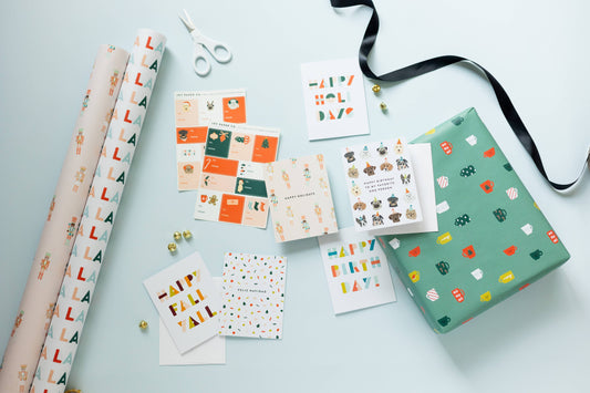 Gift Label Sticker Sheet Set; Holiday Pattern (Set of 2 Sheets, 20 Stickers Total)