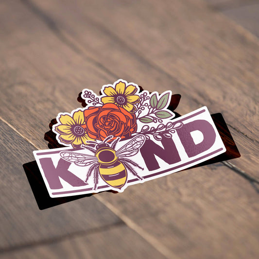 Vinyl Sticker; Bee Kind
