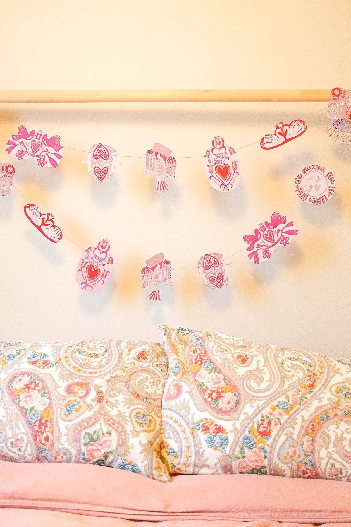 Sewn Garland; Love Birds