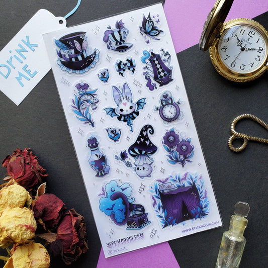 Stickii Sticker Sheet; Dark Wonderland