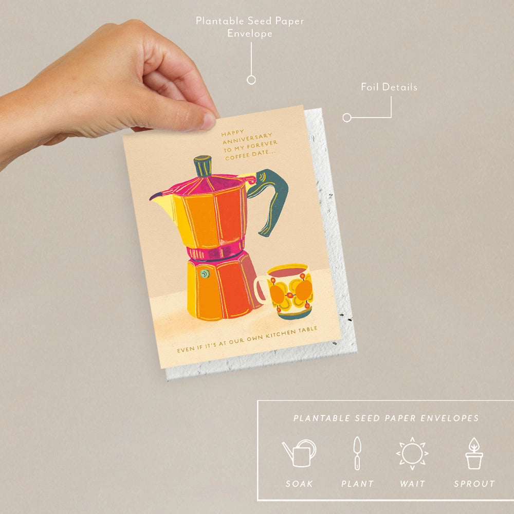 Seedlings Anniversary Card; Espresso (Plantable Envelope)