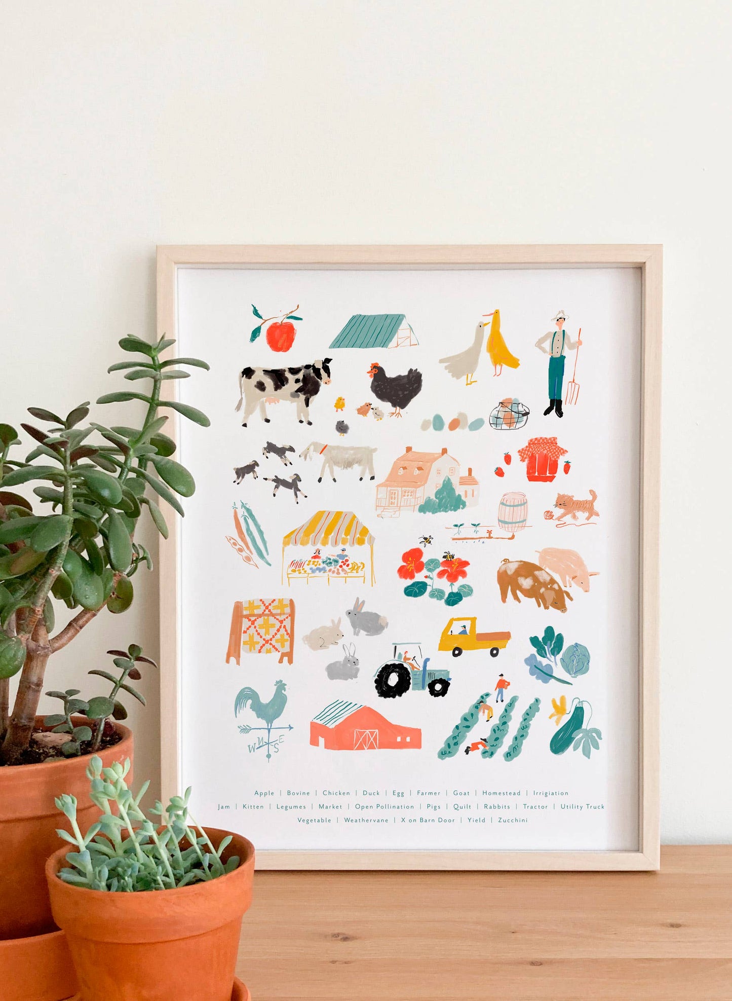 Art Print; Farm Alphabet Print (8 x 10")