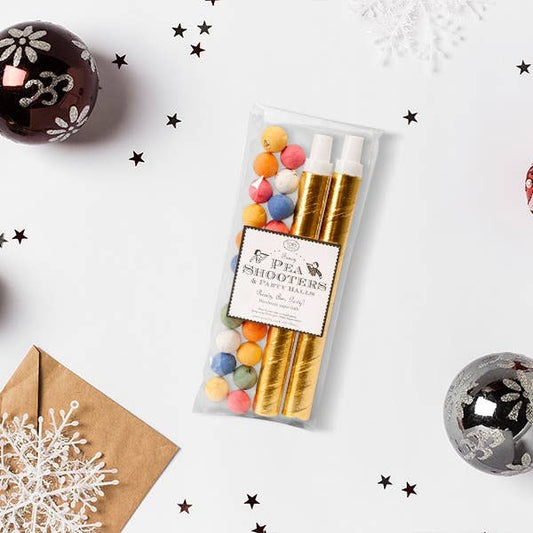 Fancy Pea Shooters w/Colored Paper Balls (Set of 2 Shooters, Party Favors)