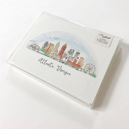 Greeting Card; Atlanta, Georgia Skyline (Watercolor) By Natty Michelle Paperie