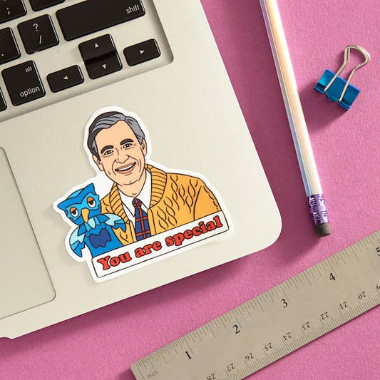 Vinyl Sticker; Mister Rogers (Die Cut)