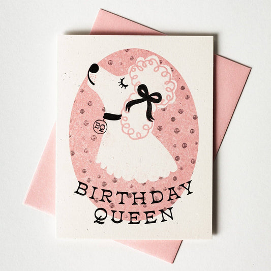 Birthday Card; Queen Dog (Risograph Card)