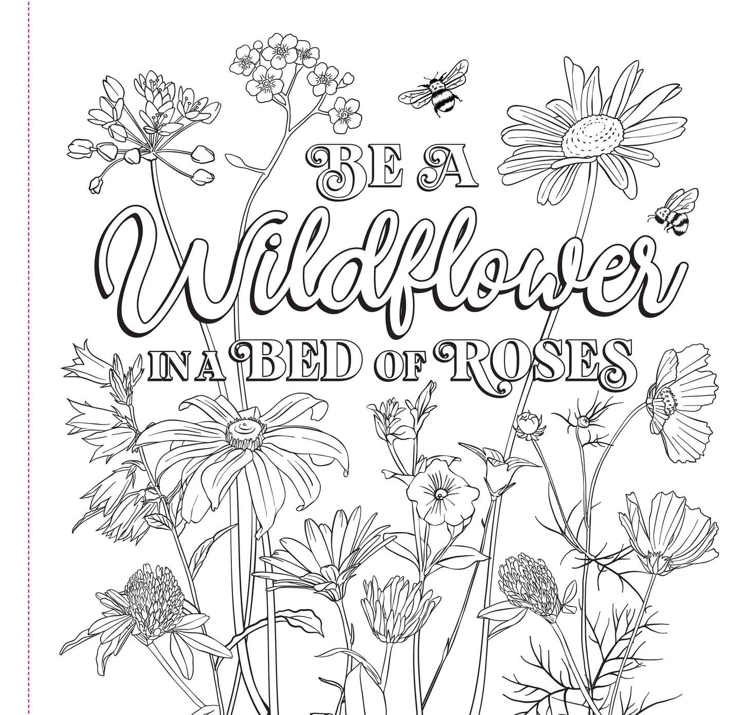 Adult Coloring Book; Wildflowers