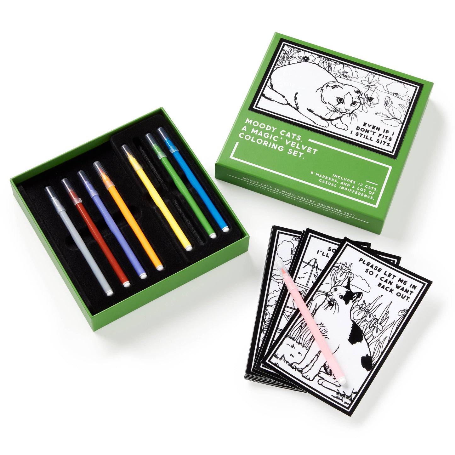Velvet Coloring Set; Moody Cats Magic