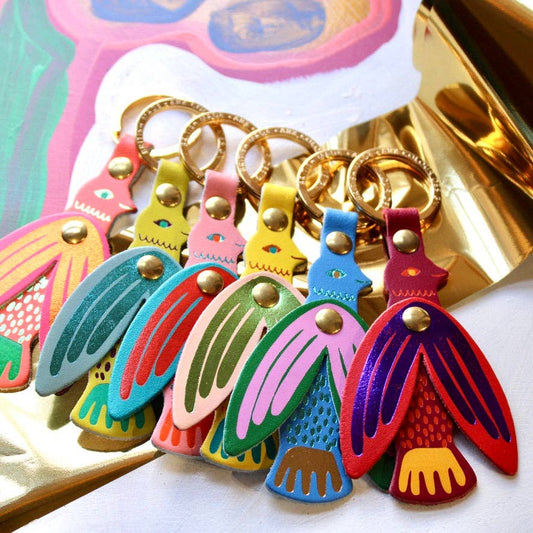 Leather Key Fob; Songbirds | Ark Colour Design