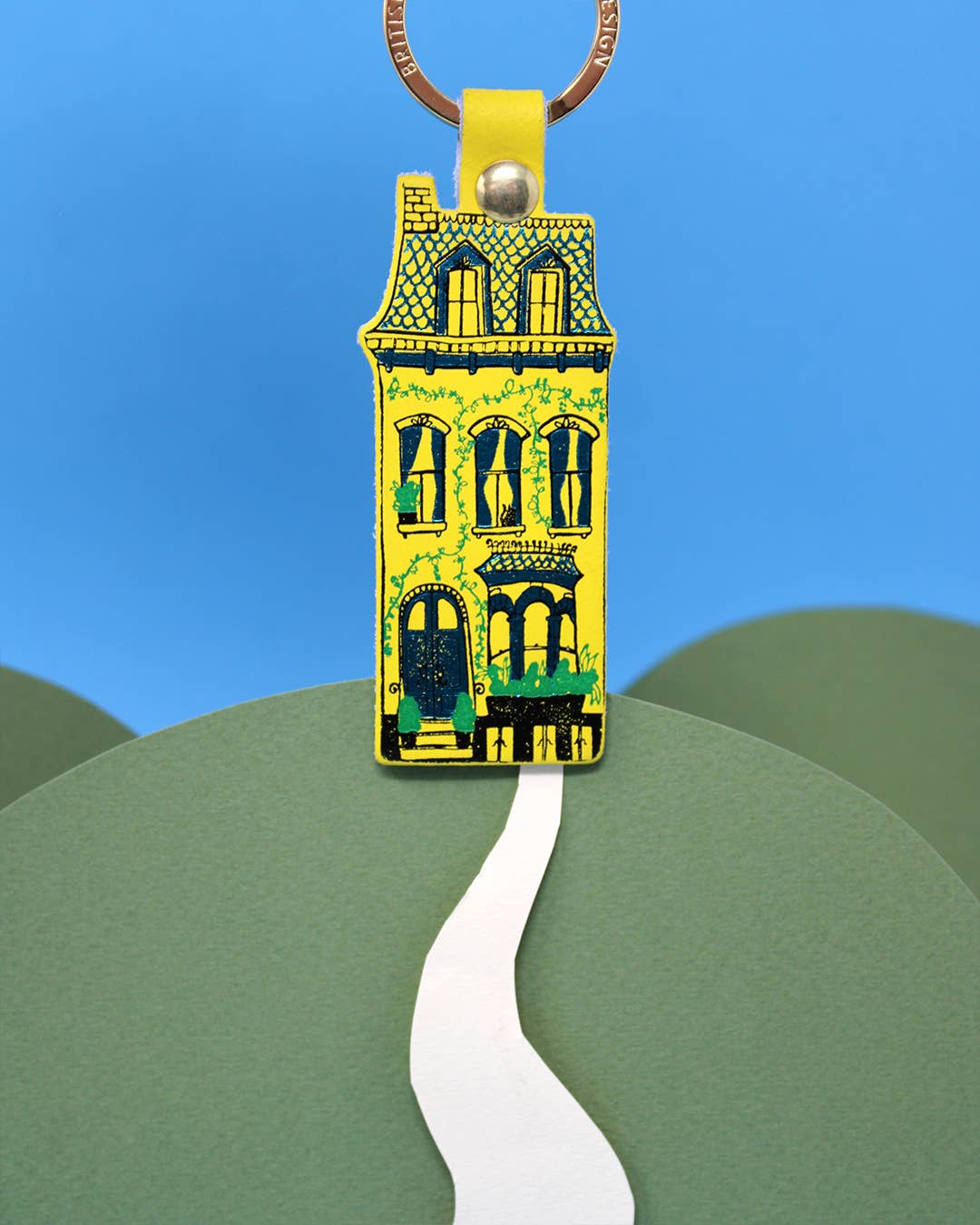 Leather Keyring; Dolls House (100% Leather)