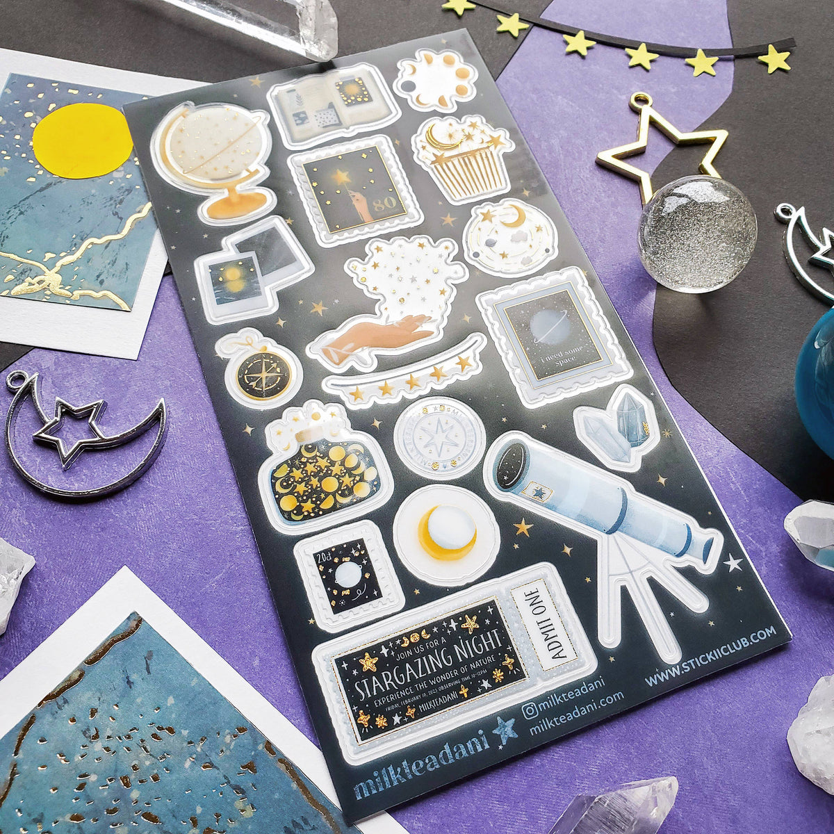 Stickii Sticker Sheet; Stargazing Night