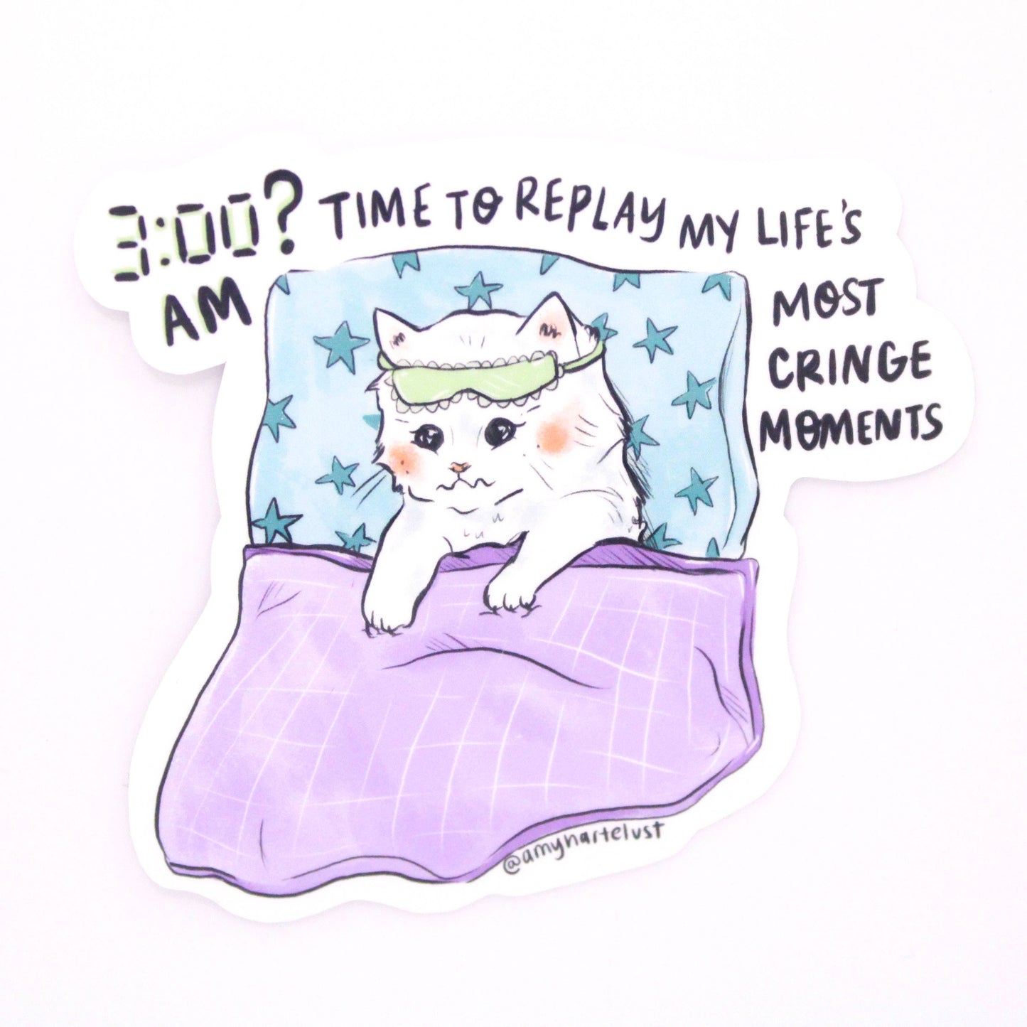 Vinyl Sticker; Insomnia Kitty