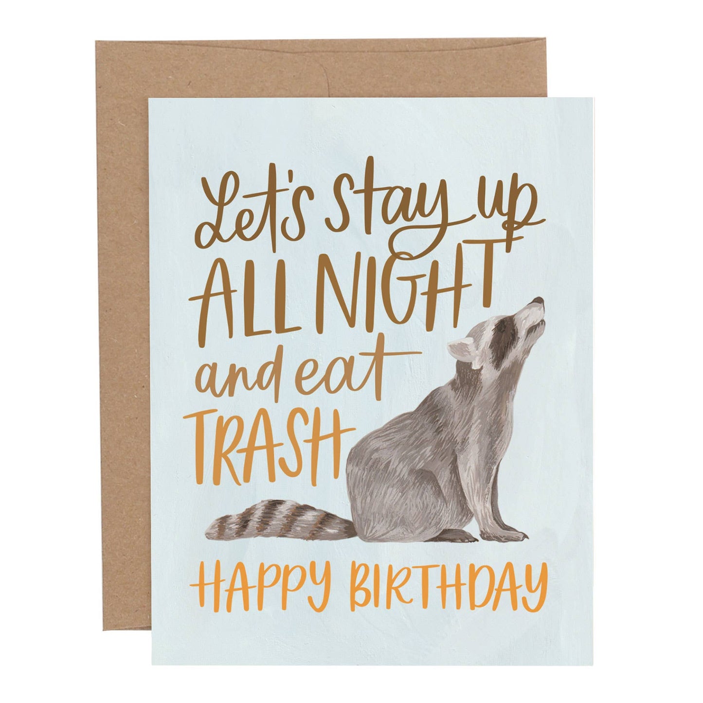 Birthday Card; Birthday Raccoon