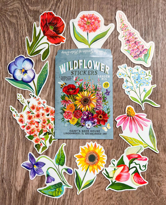 Sticker Pack; Wildflowers (Set of 10 Matte Stickers)