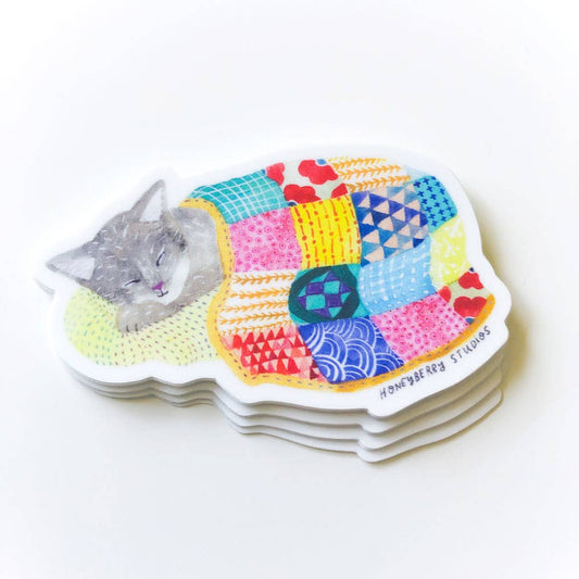 Vinyl Sticker; Sleeping Kitty