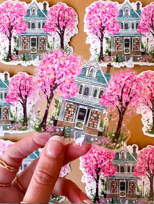 Vinyl Sticker; Bookstore (Matte, Clear Background)