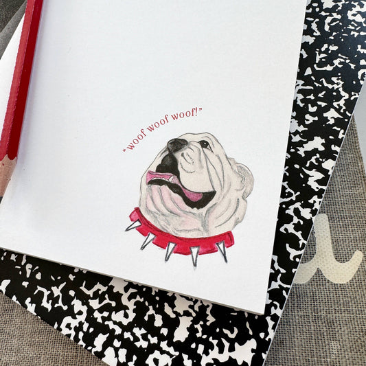 Notepad; Bulldog (50 Pages) By Natty Michelle Paperie