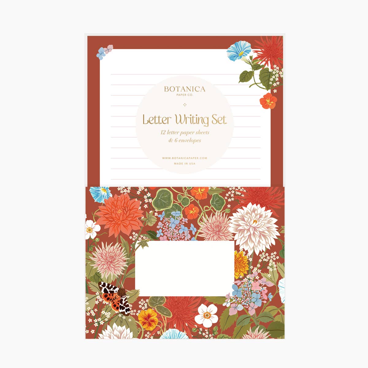 Letter Writing Set; Russet By Botanica Paper Co. (12 Letters + 6 Envelopes)