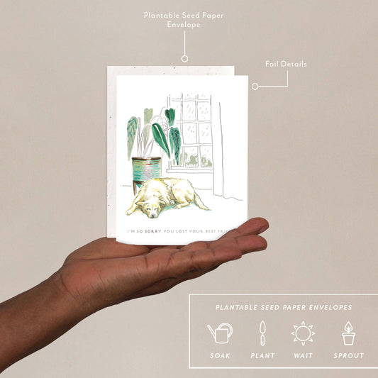 Seedlings Pet Sympathy Card; Best Friend (Plantable Envelope)