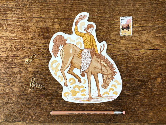 Postcard; Bucking Bronco (Large Cut-Out)