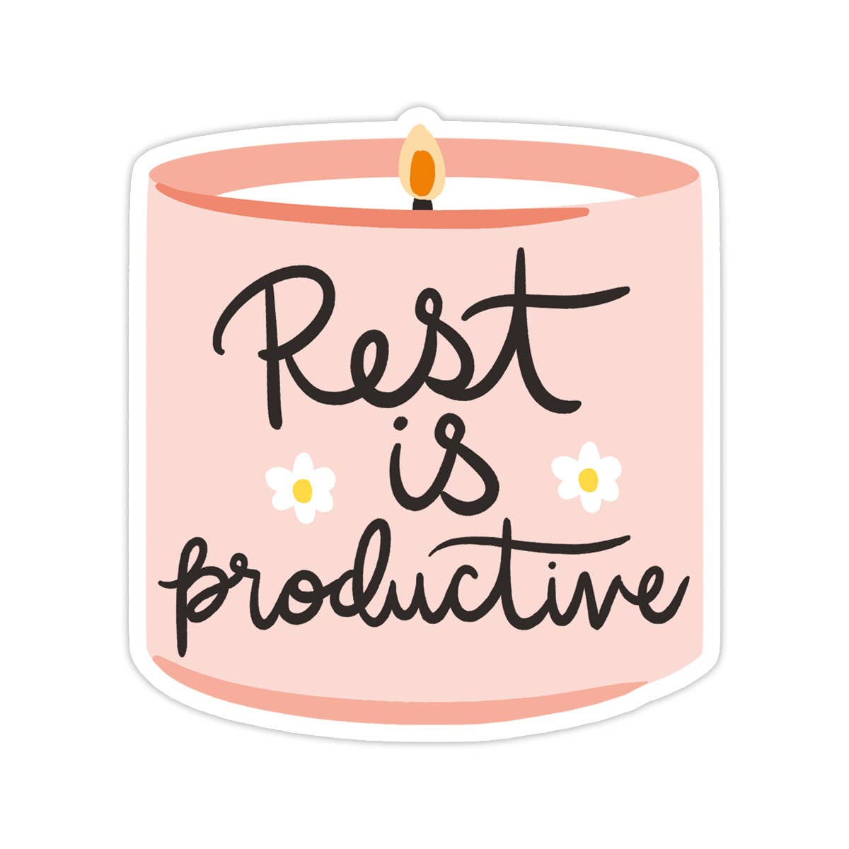 Vinyl Sticker; Rest is Productive (Candle Sticker)