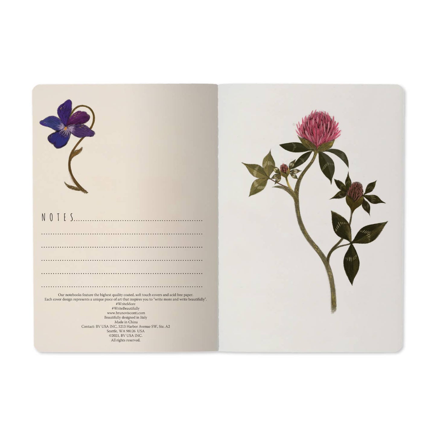 Notebook; Symmetrical Flora - BV by Bruno Visconti